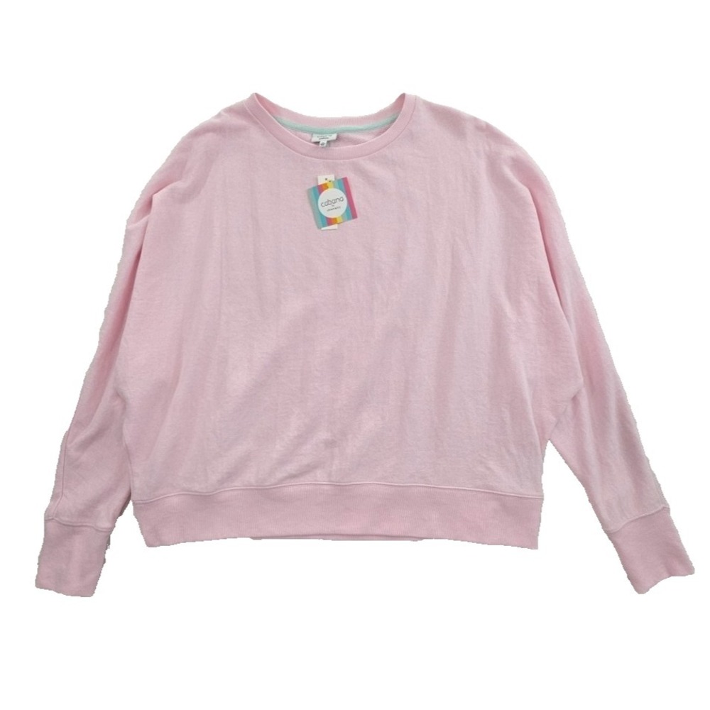 Cabana by Crown & Ivy Dolman Sleeve Sweatshirt Women's XL Light Pink NEW Crew - Picture 1 of 14